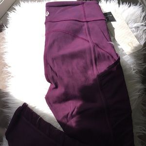 NWT Lululemon Wild and Free Tight-Maroon. Size 6